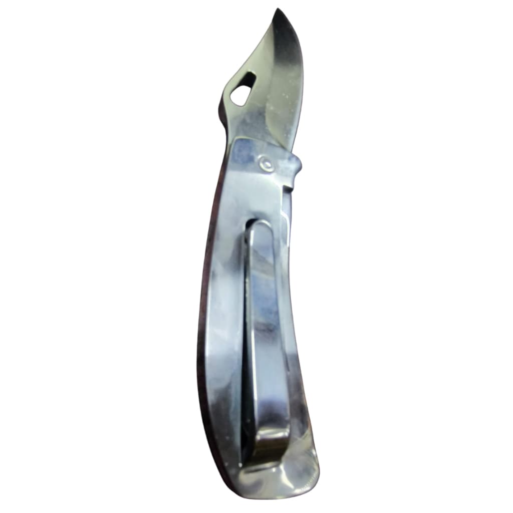 Canivete Monobloco Artesanal Aço Inox Com Clip De Bolso