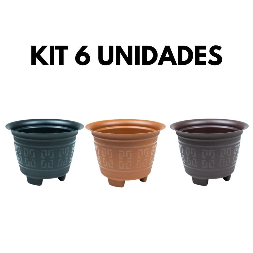 Kit 6 Vasos Redondo 2 Litros Para Mudas e Plantas Decorativo Reforçado