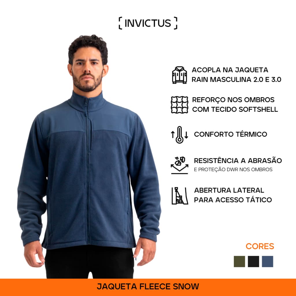 Jaqueta Fleece Microfibra Snow Invictus Masculina - 03 Opções de Cores