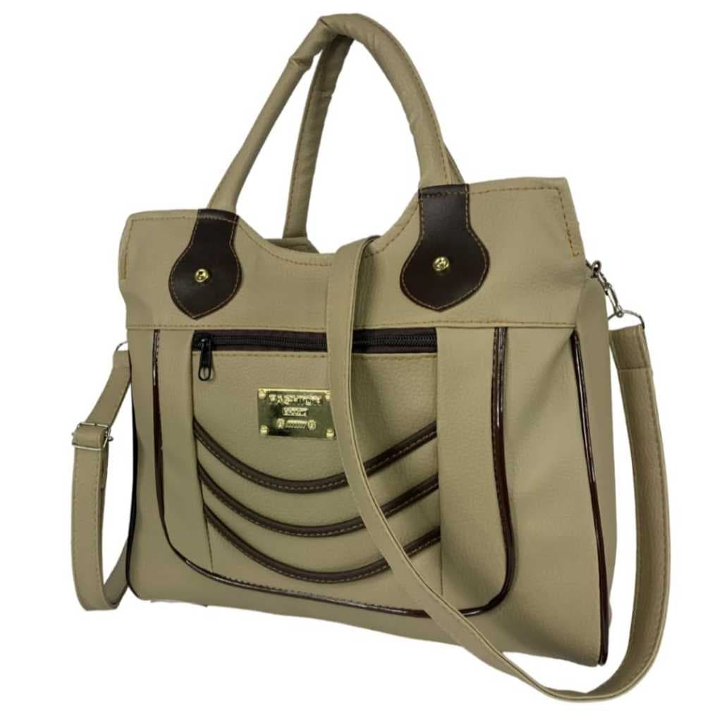 Bolsa Feminina Grande Moderna com 2 Divisórias 2 Alças Ombro e Transversal Perfeita