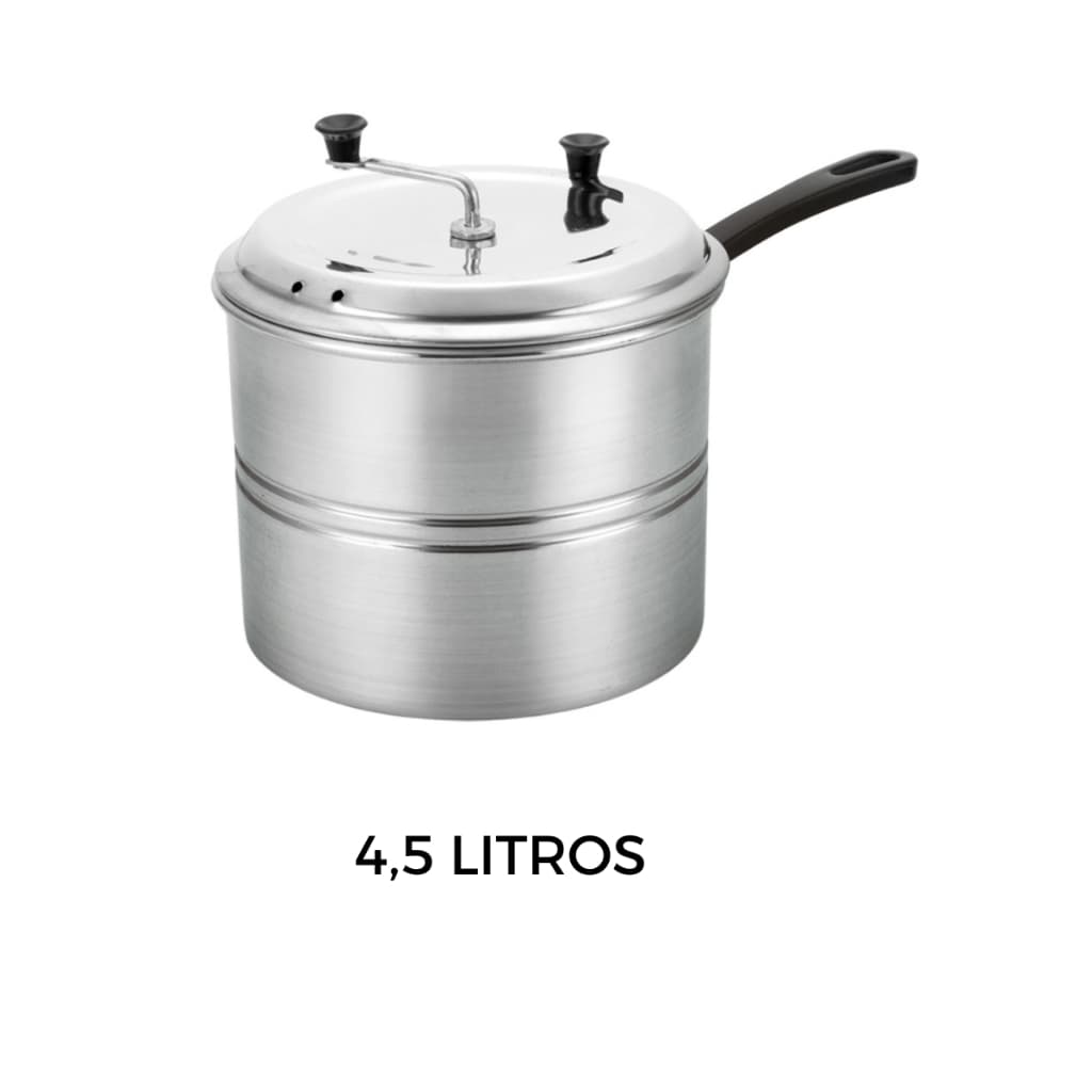 Panela Pipoqueira Em Aluminio Polido 4,5 Litros
