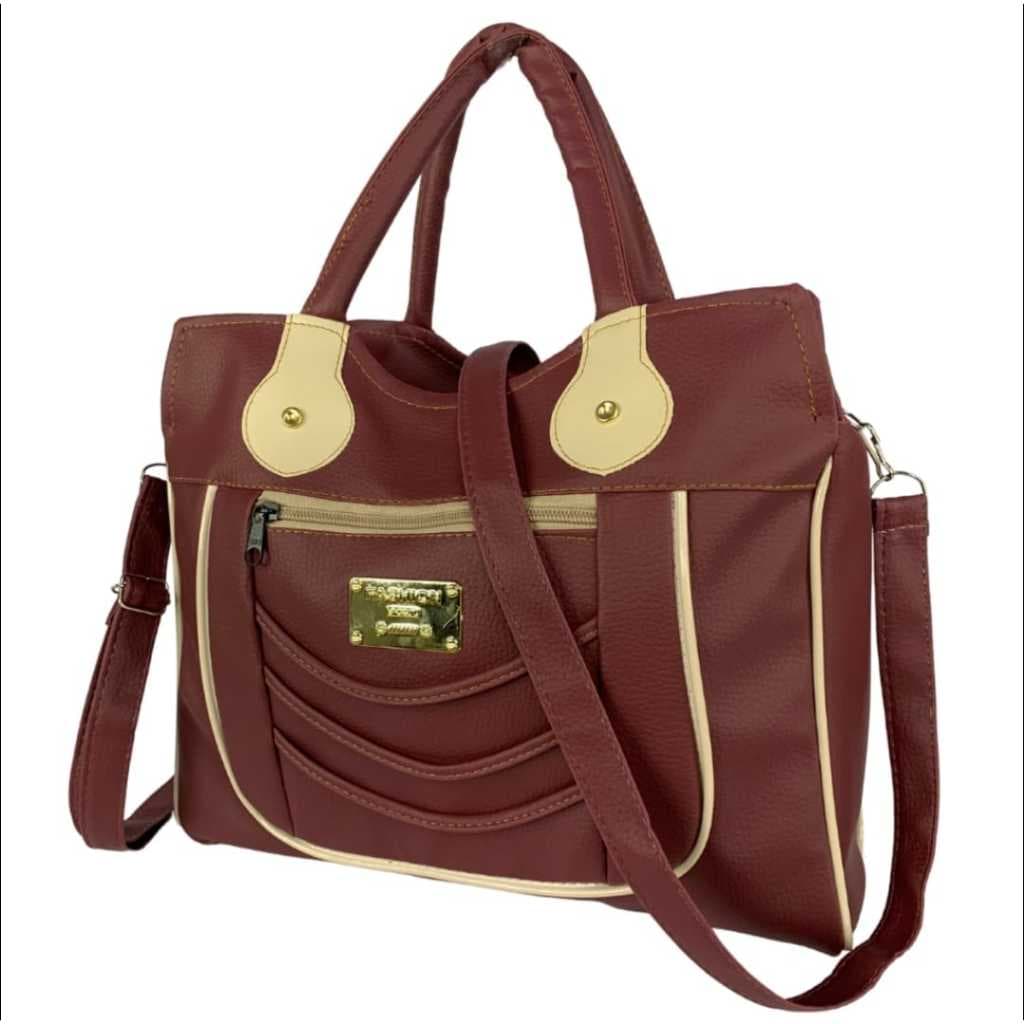 Bolsa Feminina Grande Moderna com 2 Divisórias 2 Alças Ombro e Transversal Perfeita