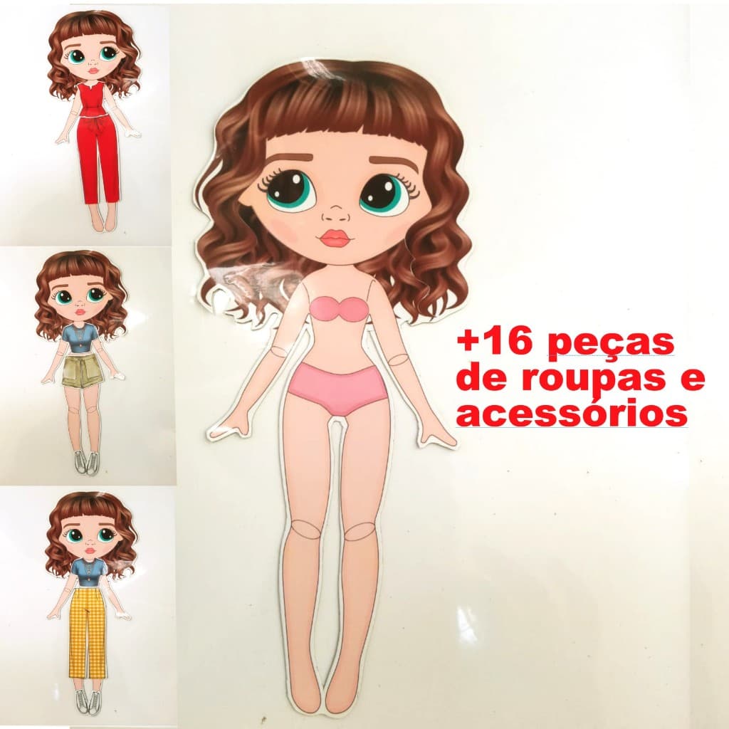 Boneca Magnética de vestir Cachinhos, boneca de imã