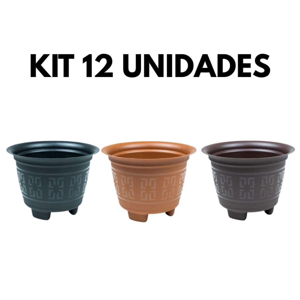12 Vasos Redondo Plastico Reforçado 2 Litros Decoração Flores e Plantas