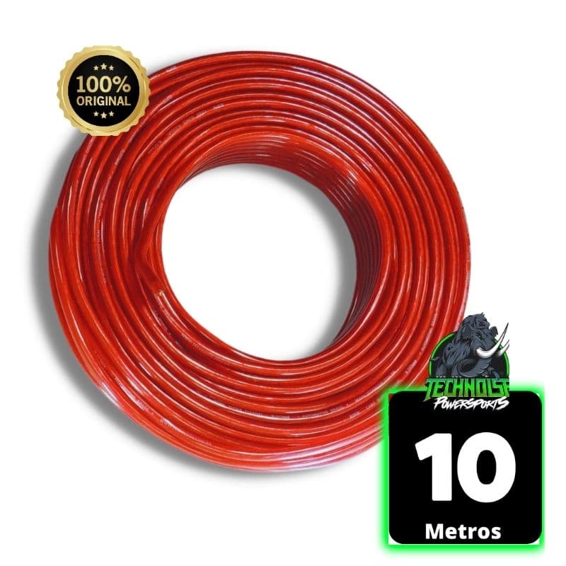 Cabo 6mm flexivel 10mts Vermelho Som Automotivo p/ Alto Falantes Módulo 100% cobre
