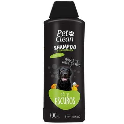 Shampoo e Condicionador Pelos Escuros Para Cachorro e Gato Pet Clean 700Ml