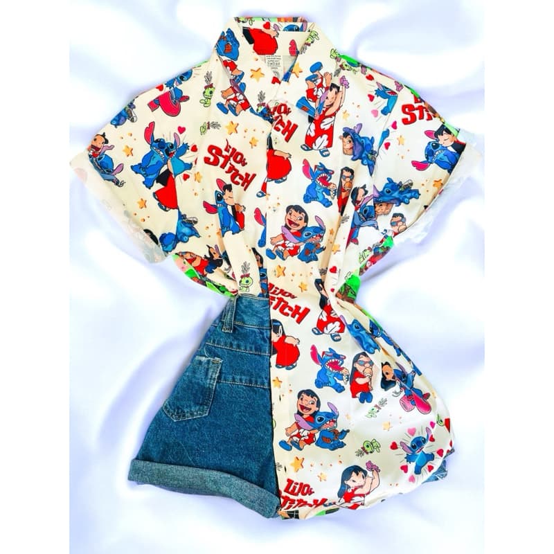 Blusa Camisa Camiseta Manga Curta Disney Lilo & Stitch | Unissex