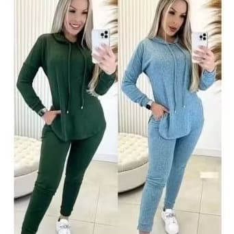 Conjunto tecido lanzinha com touca  tendência de vendas várias cores