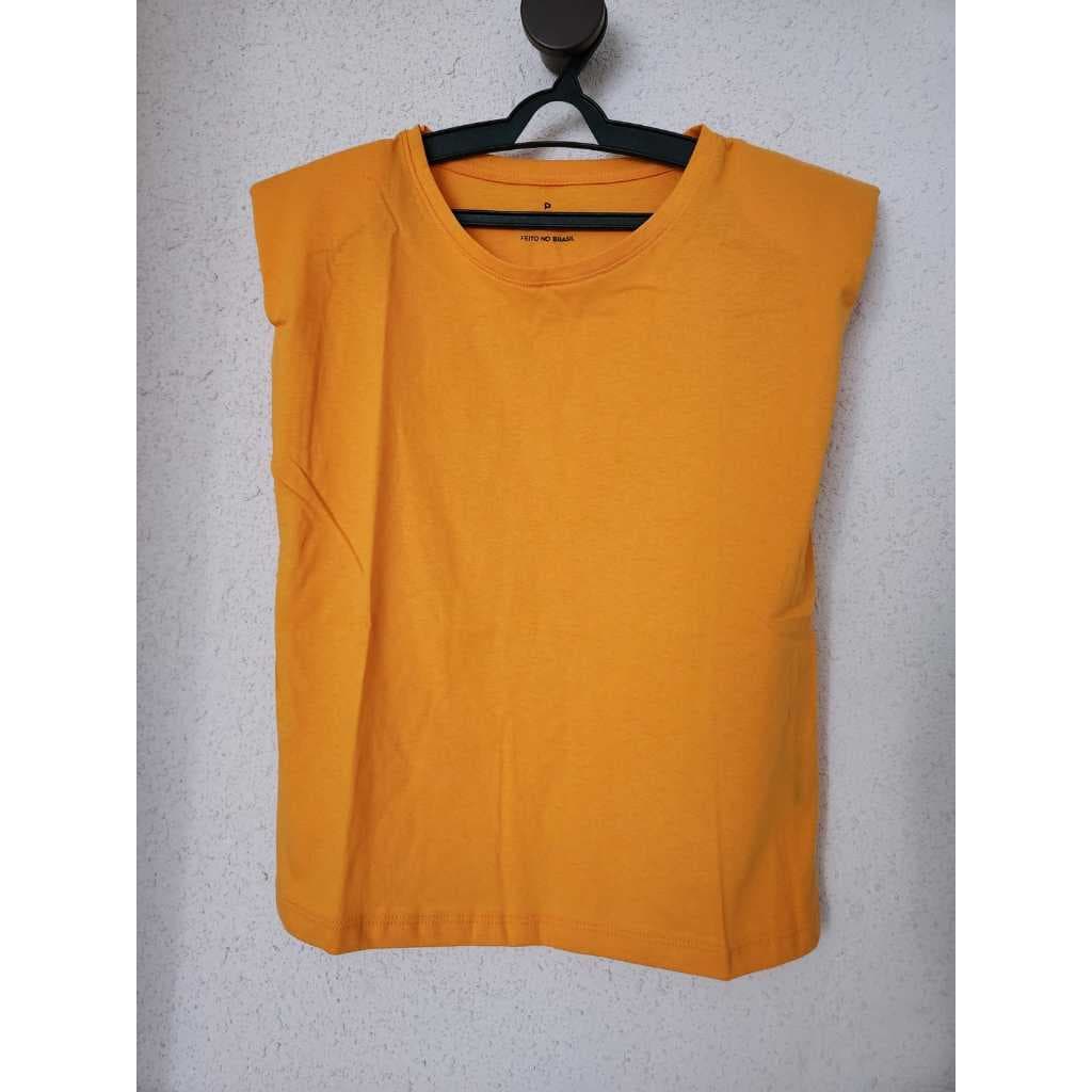 Blusa básica algodão com Ombreira feminina