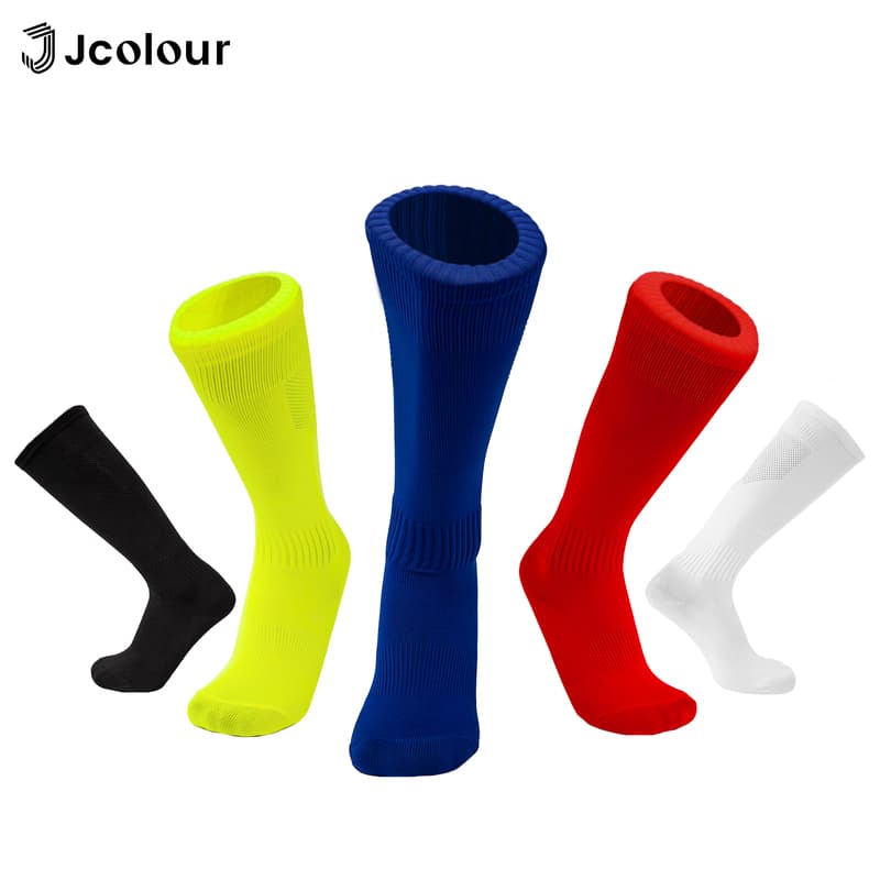 Jcolour Kit 3 meias infantis meias de futebol meias desportivas antiderrapantes que absorvem o suor