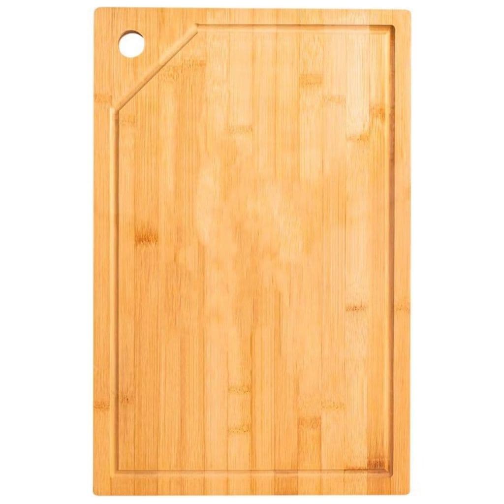 Tábua de Bambu Retângular Corte Carne Legumes Churrasco Frios