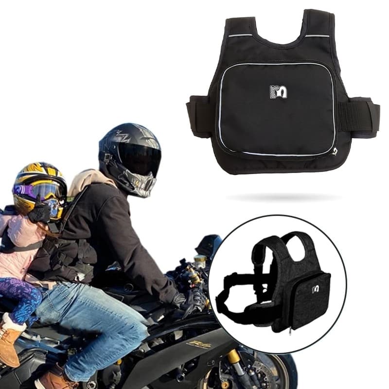 Colete Cinto De Segurança Infantil Para Andar Moto Criança Arnês de bolsa de armazenamento portátil
