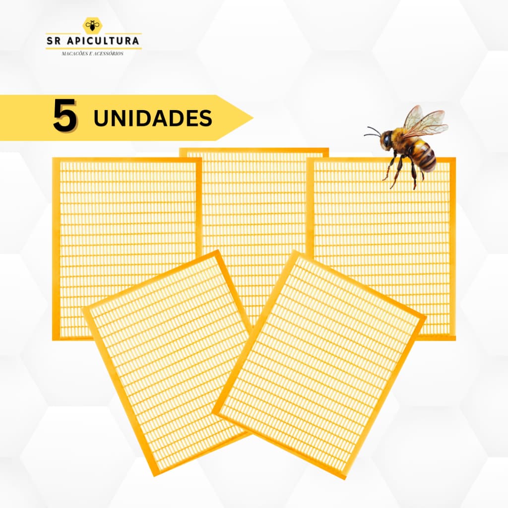 Kit 5 Un Tela Excluidora Abelha Rainha Apicultura Colmeia Apicultor Profissional Colheita Mel