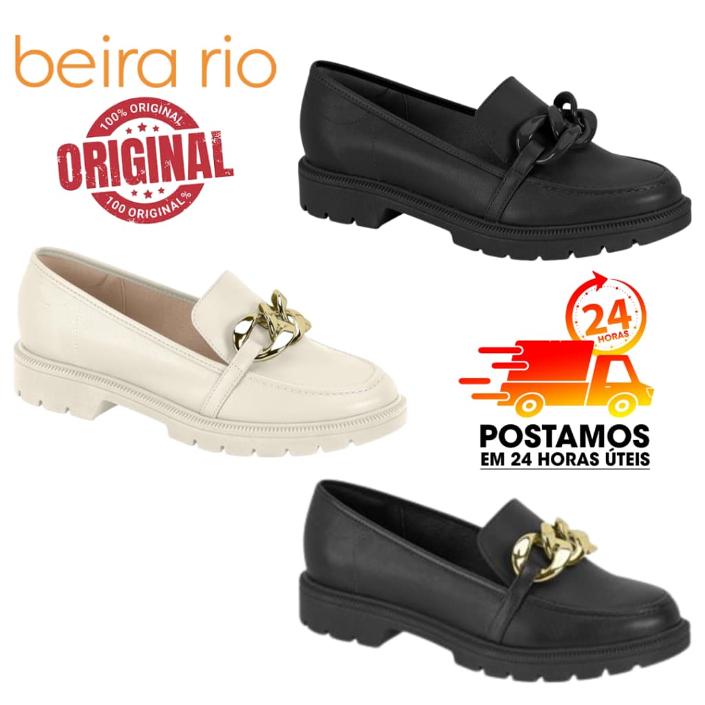 Mocassin Tratorado Beira Rio preto branco varios modelos original