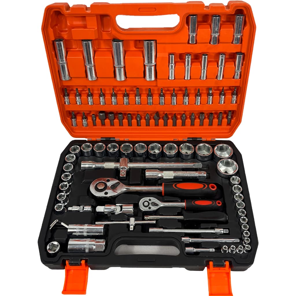 Caixa De Ferramentas Chave Soquete 94 Peças Multi Funções 1/2 E 1/4 E 4mm A 32mm