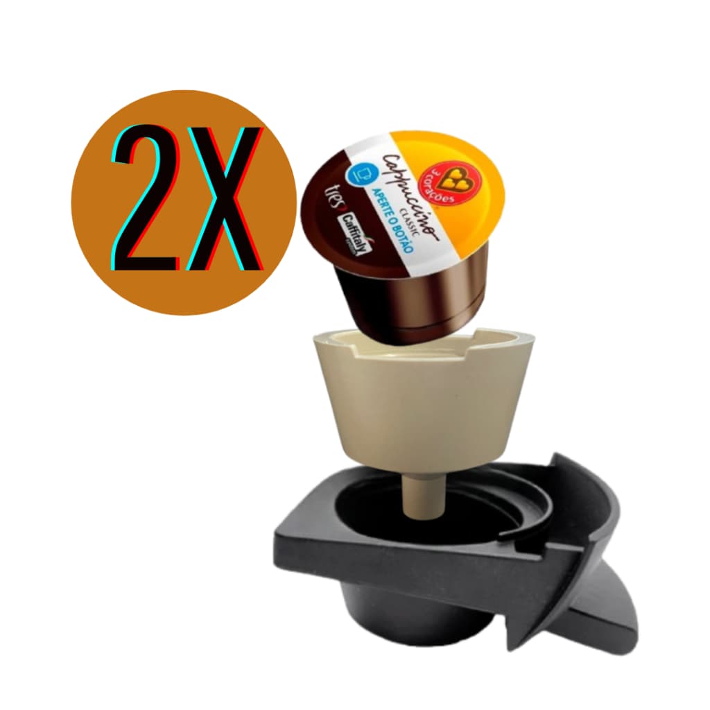 Adaptador Capsula Tres Coraçoes p/ Cafeteira Dolce Gusto 2x Unidades Branco