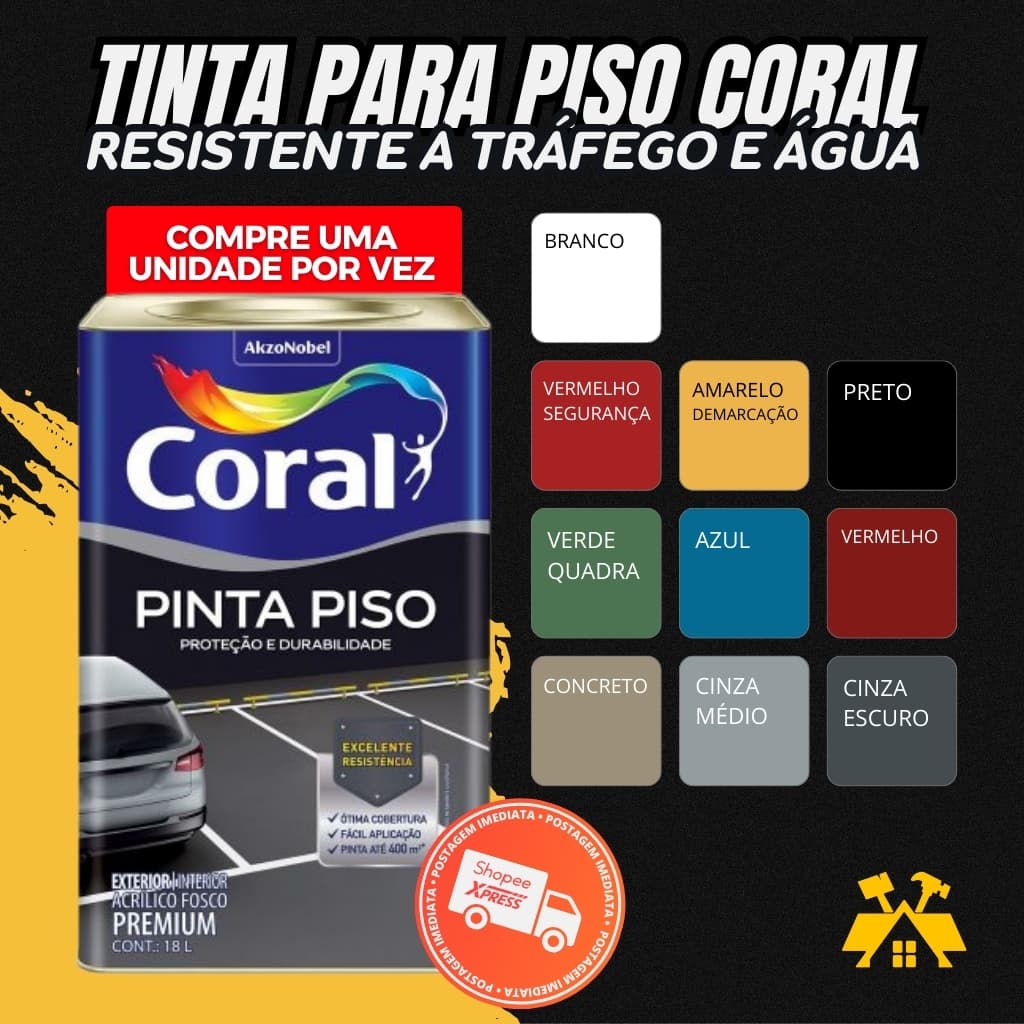 Tinta Acrílica Coral Pinta Piso 18l Cores