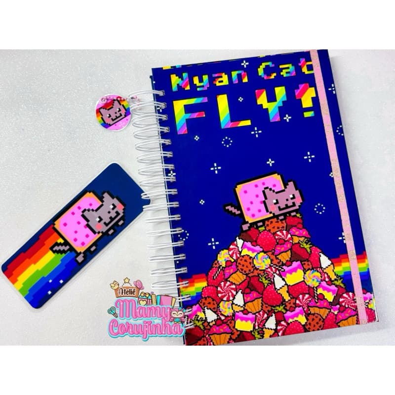 Caderno 1 matéria Nyan Cat