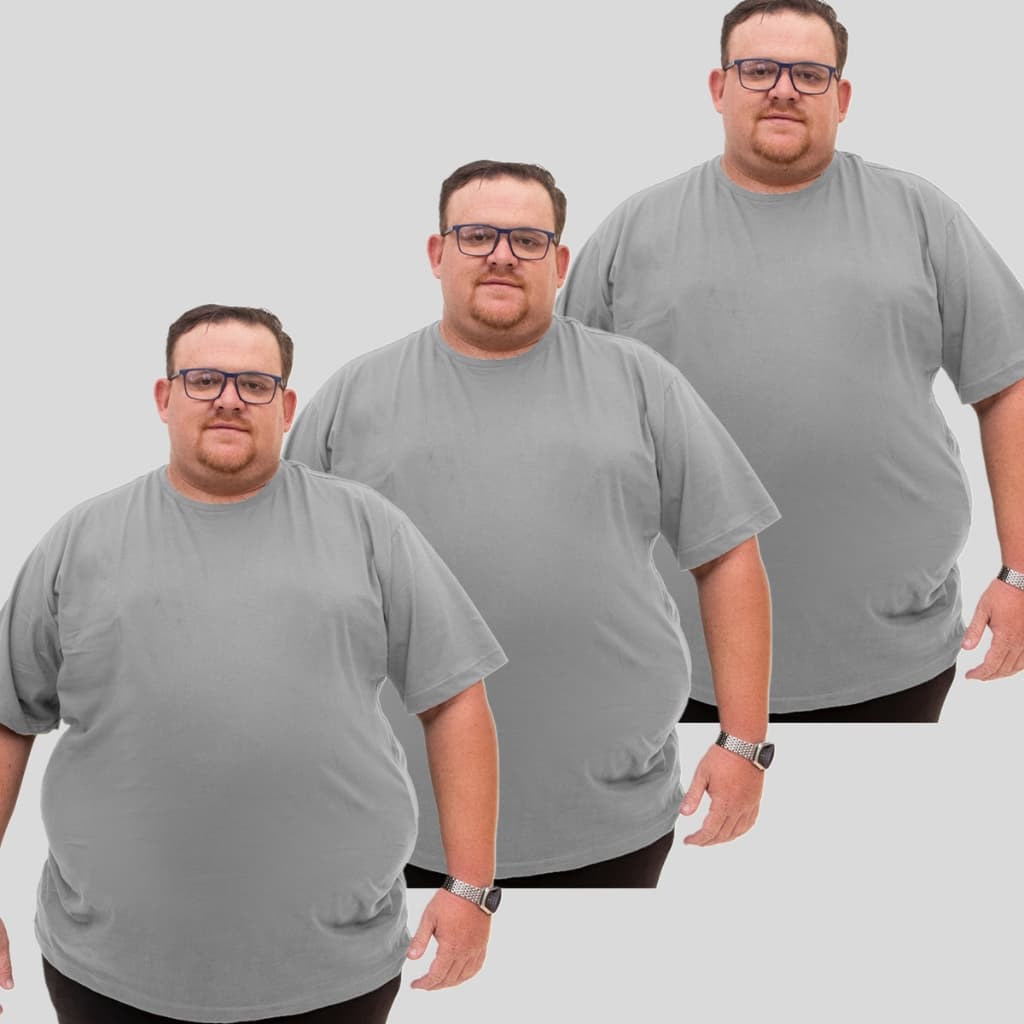 Kit 3 Camisetas Masculina Plus Size Algodão Lisa Premium Gola Redonda Manga Curta Leve Moderna