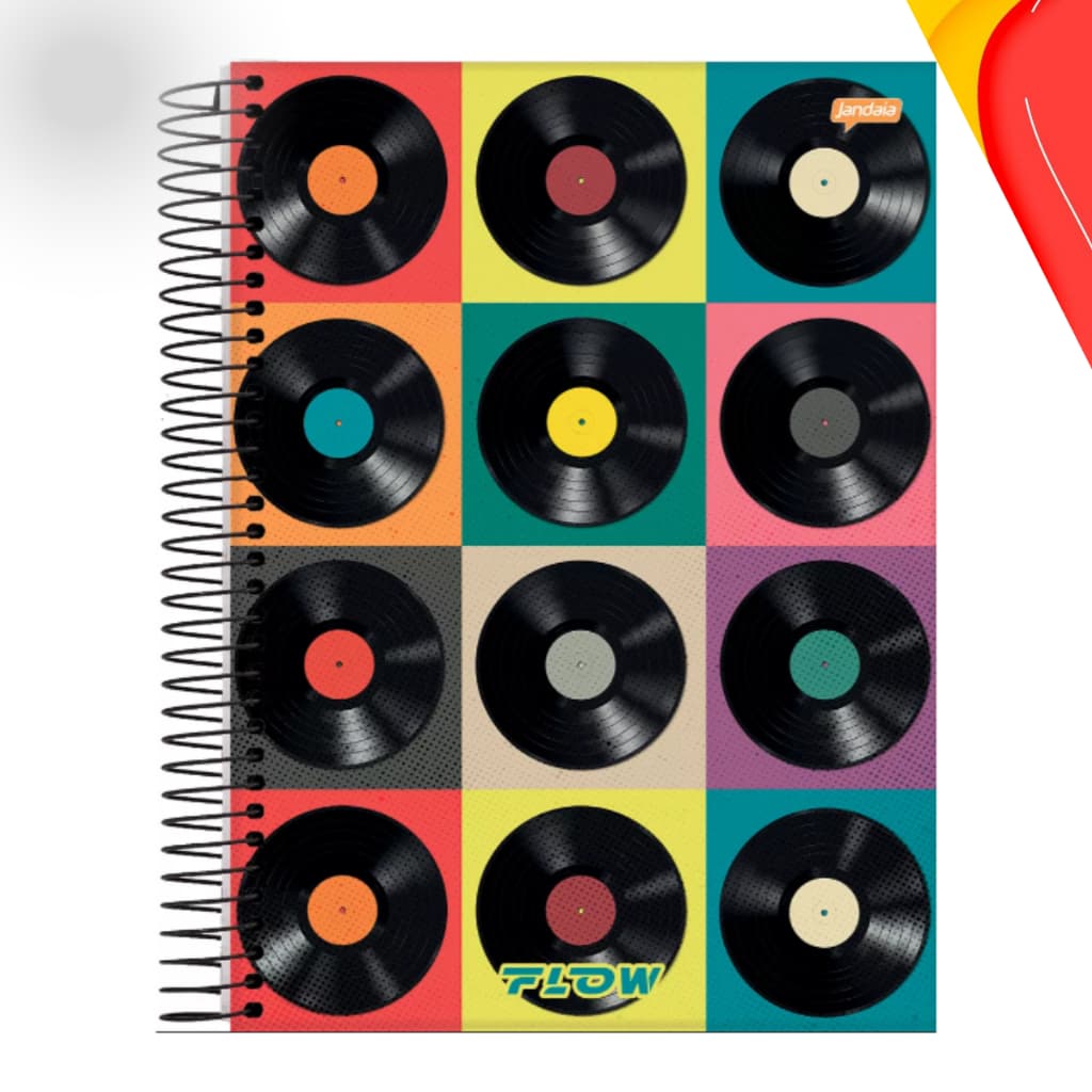 Caderno Universitário Capa Dura 20 Matérias 320 Folhas Flow Unidade Menino Escolar