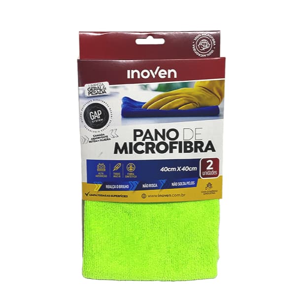 PANO DE MICROFIBRA - 1 PCT C/ 2 UNIDADES - INOVEN