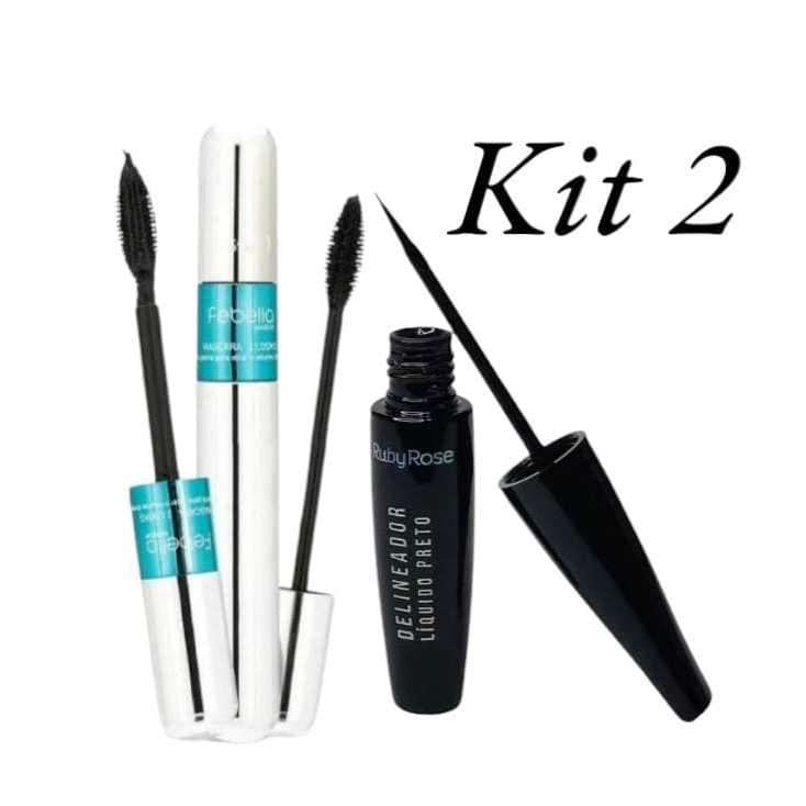 Kit 2 Delineador+Mascascara de Cilios febella