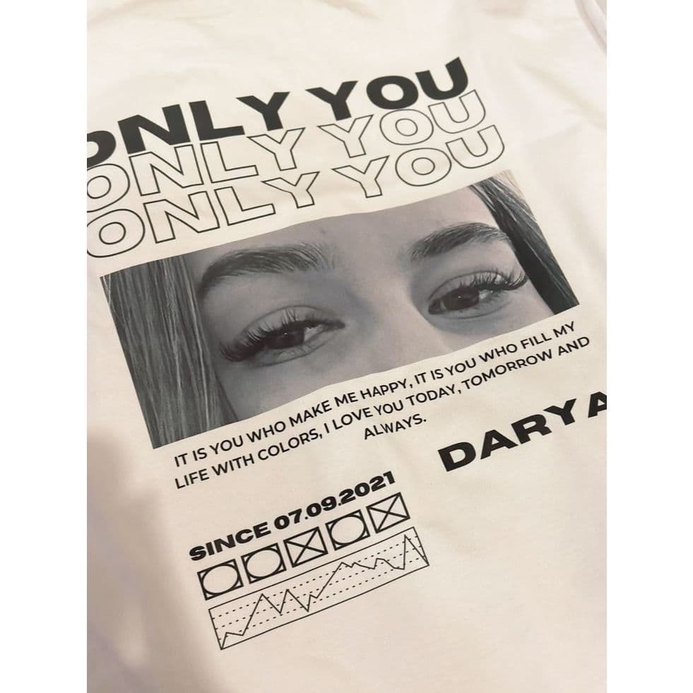 Camiseta Presente Criativo Para Namorado Tendência Oversized Personalizada Olhos