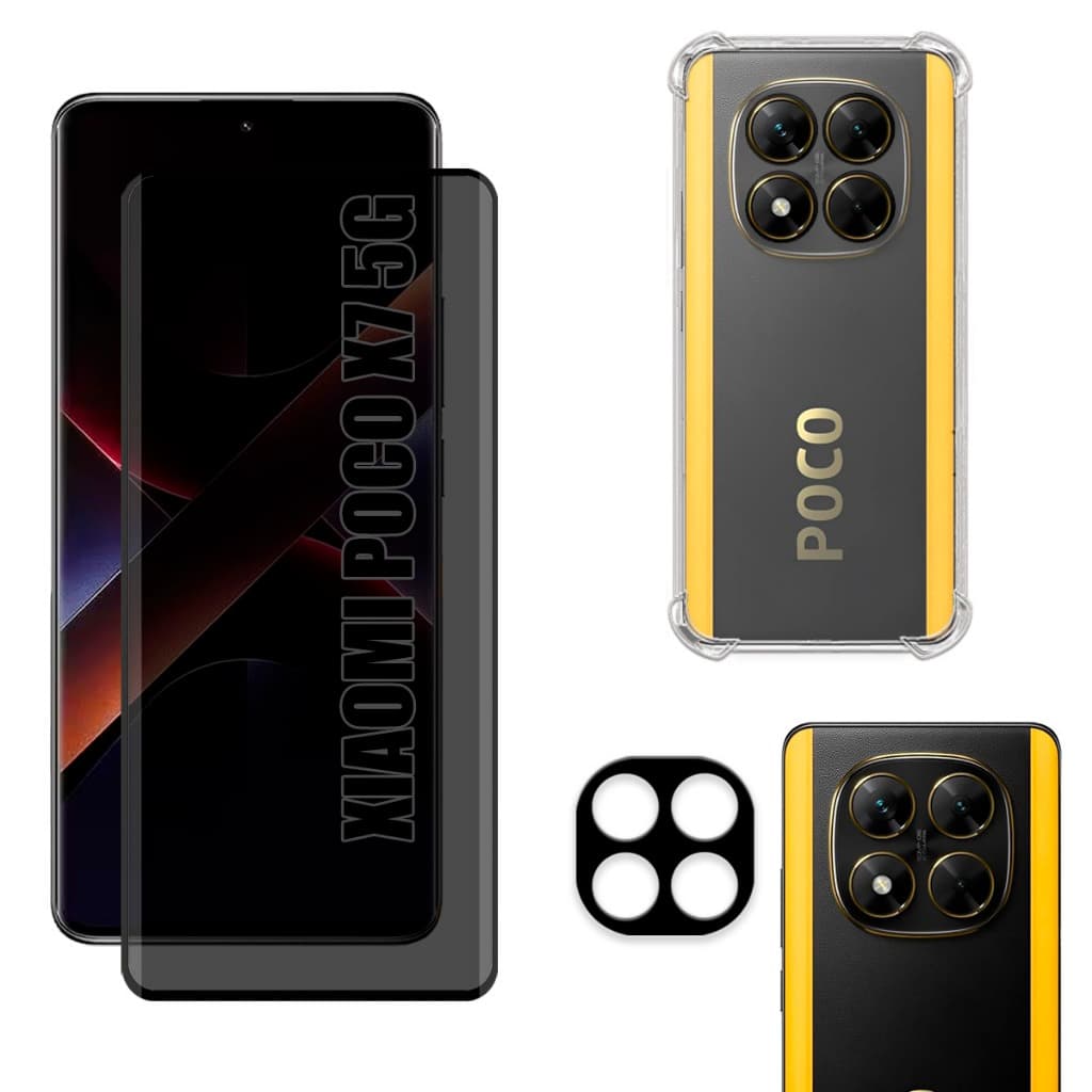 Xiaomi Poco X7 5g | Película de Privacidade Fosca - Capa Anti Shock - Película da Câmera 3D