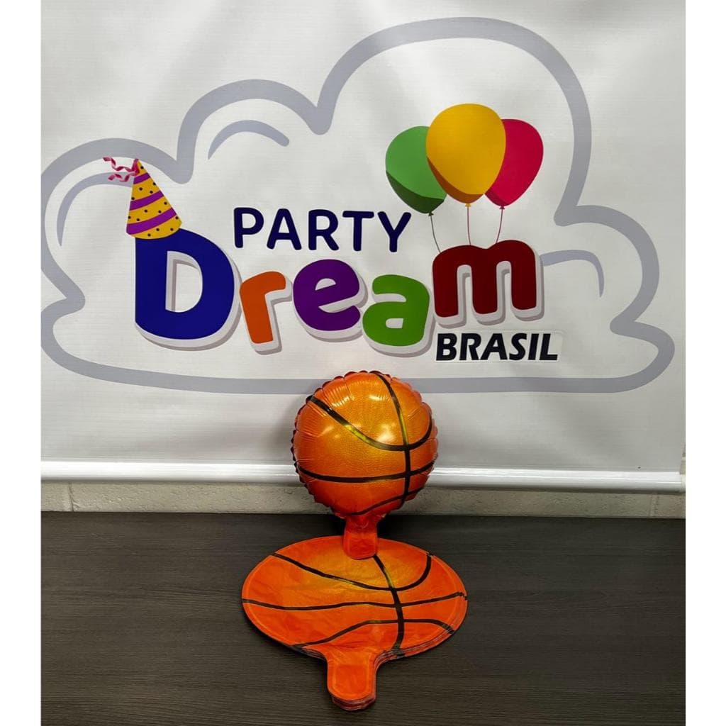 Kit 20 Balão Metalizado Mini Bola de basquete 24cm Festa Decoracao aniversario enfeite surpresa