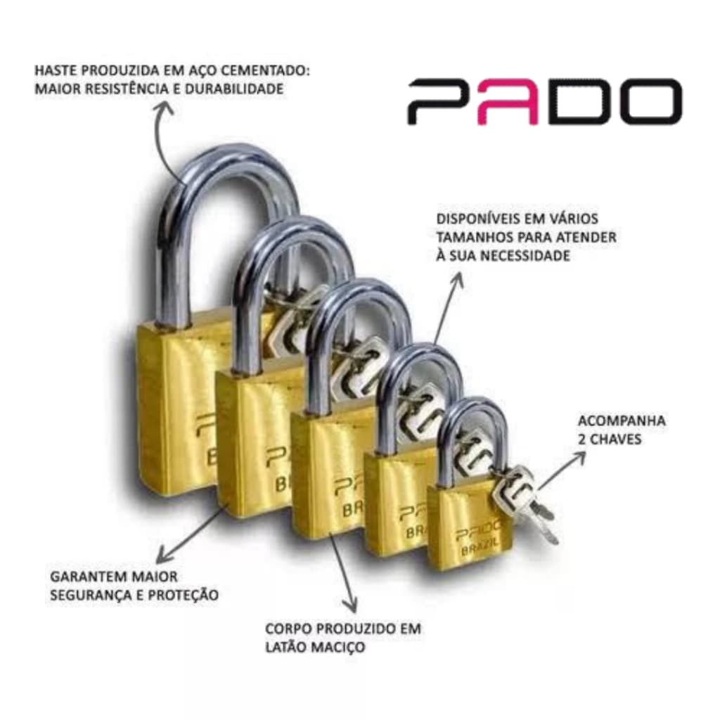 CADEADO PADO - LT-20MM / LT-25MM / LT-30MM / LT-35MM / LT-45MM / LT-50MM / LT-60MM