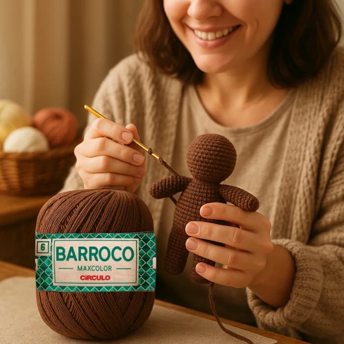 Max color 7738 - Café Barbante Barroco nº6 - (400g) 452mts Multicolor cor + vendida
