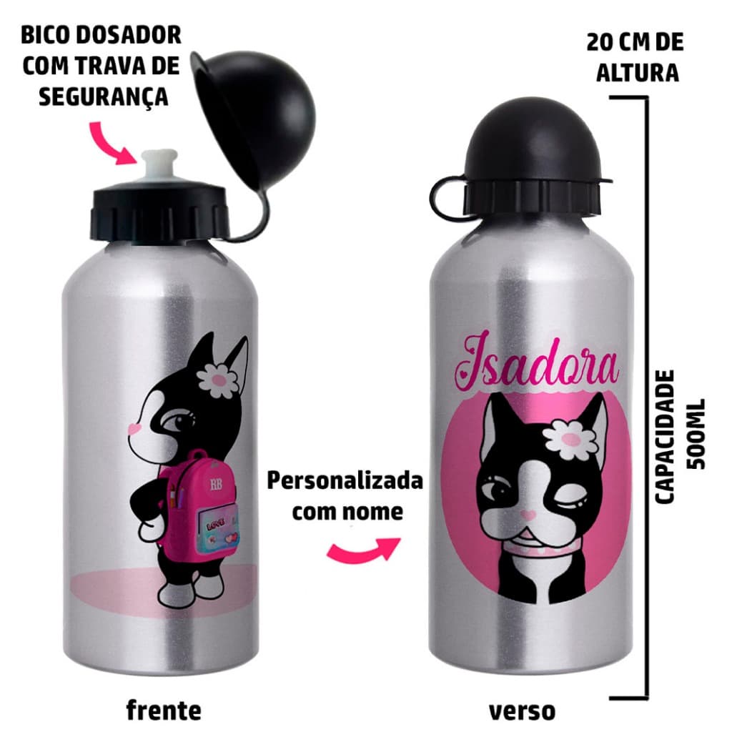Garrafa de água Rebeca Bombom - Personalizada com nome - Envio Imediato