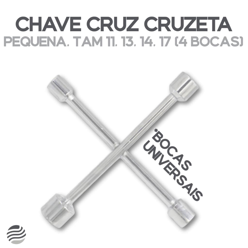 Chave Cruz Cruzeta Pequena Tam 11, 13, 14, 17mm 4 Bocas Universal