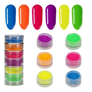 Pó Neon Torre De Pigmento Para Maquiagem ou Unhas De Gel Acrigel 6 cores