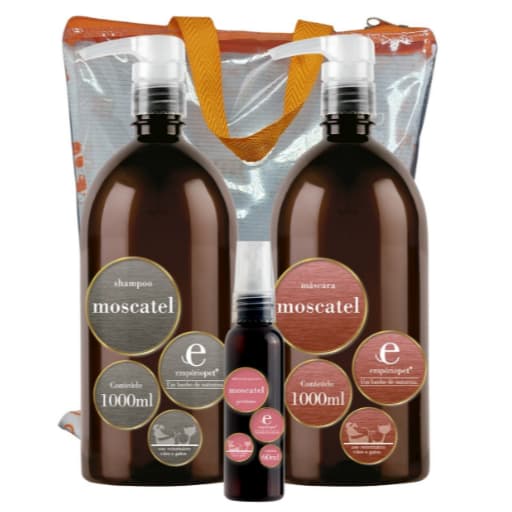 KIT MOSCATEL PARA CÃES E GATOS SHAMPOO MASCARA E PERFUME EMPORIOPET