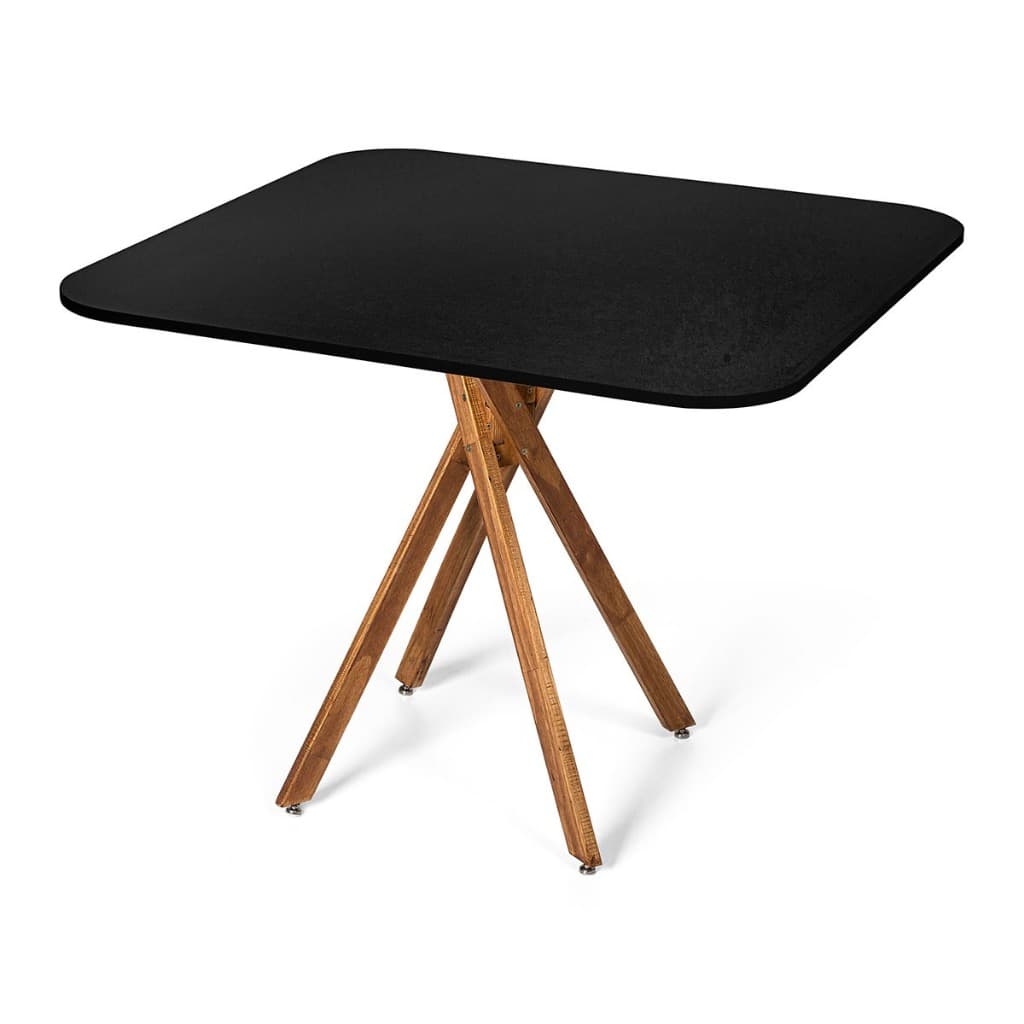 Mesa de Jantar Quadrada 90cm Madeira Picasso Cor do Tampo Preto