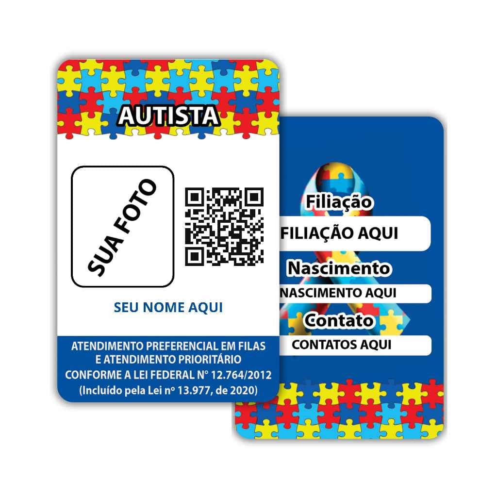 Crachá Personalizável em PVC Quebra Cabeça Autismo para Identificação do Autista
