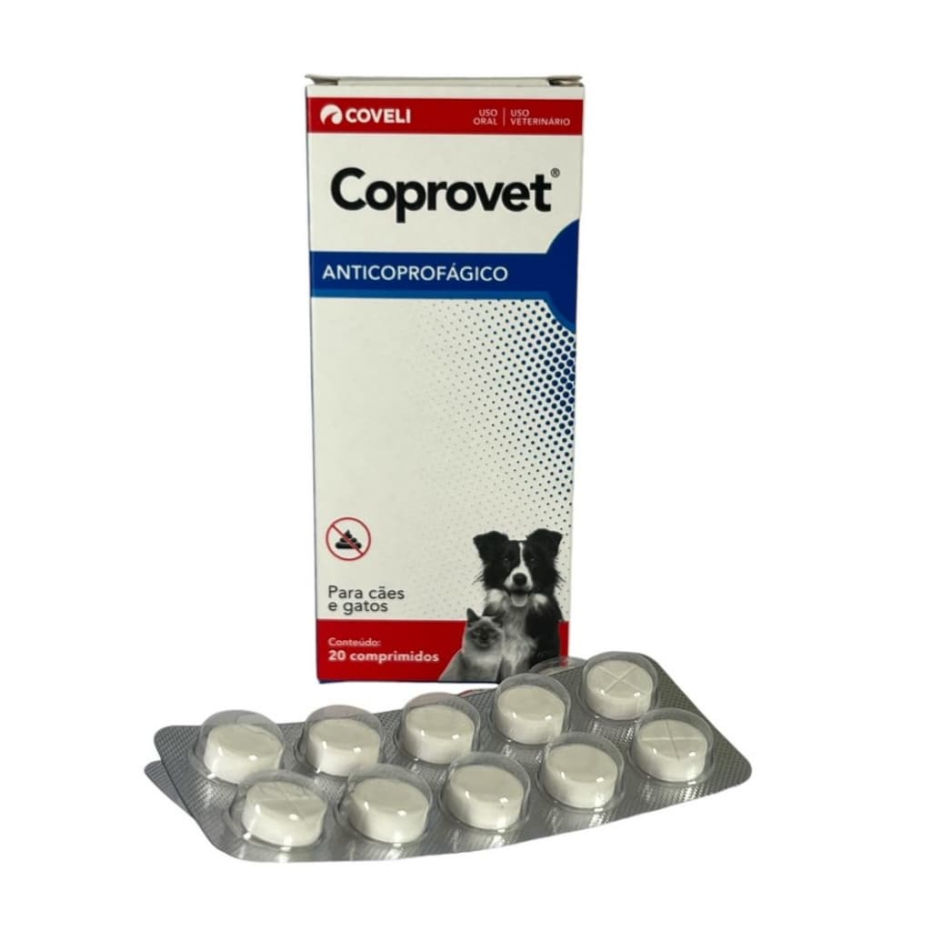 Coprovet 20 Comprimidos Cães E Gatos Anticoprofágico Coveli