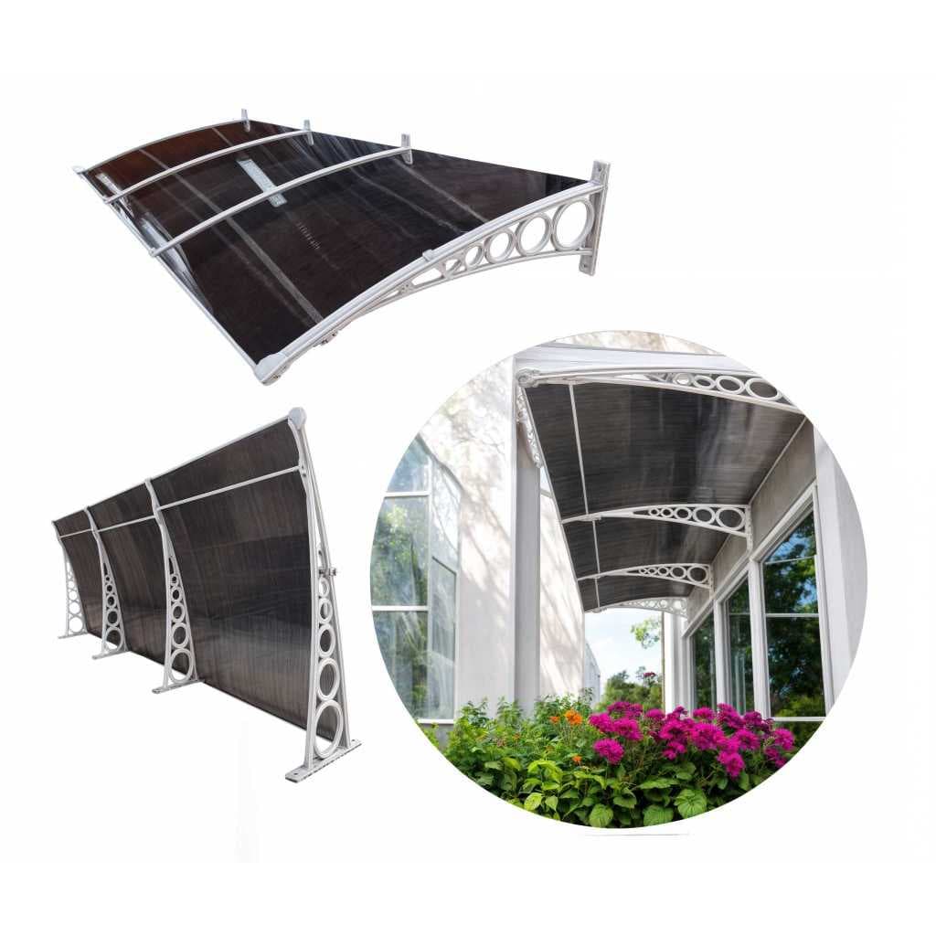 Toldo Imperial em Policarbonato 2,40x0,90m - para Janelas, Portas, Lojas - Com Fita De Vedação