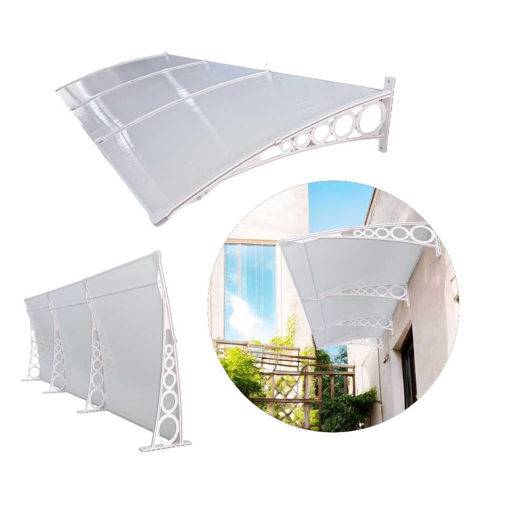 Toldo Imperial em Policarbonato 5,00x0,80m - para Janelas, Portas, Lojas - Com Fita De Vedação