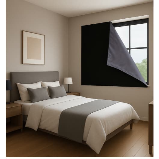 Cortina Painel 100% Blackout PVC com Velcro Adesivo para Quarto Sala – Elegante e Fácil Instalação