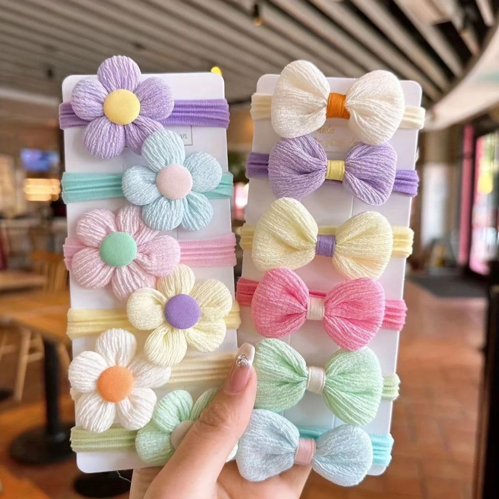 Elástico de Cabelo Infantil Feminino – Cores Delicadas – Acessório para Meninas – Kit com 12 Unidade