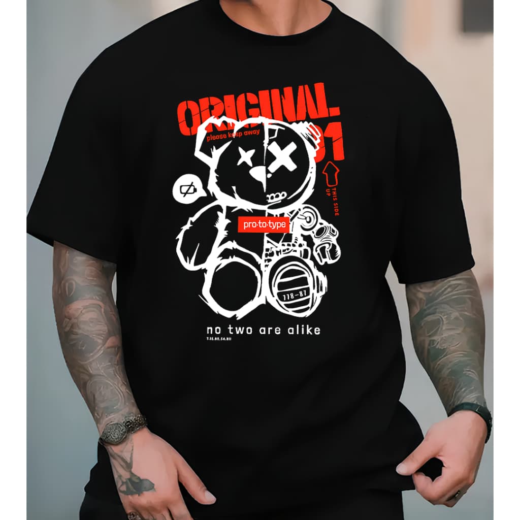 Camiseta do Urso Bolado Streetwear Camisa Masculina Feminina 100% Algodão