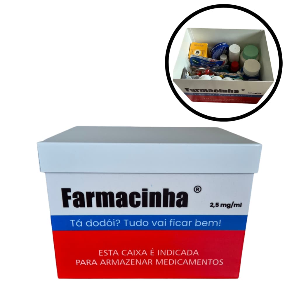 Caixa organizadora de remédios farmacinha armazenamento material resisitente