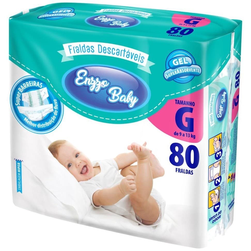 Fralda Descartável Infantil Baby Felt Plus Direto da Fábrica Revenda Barato Tamanho Grande com 80 Unidades