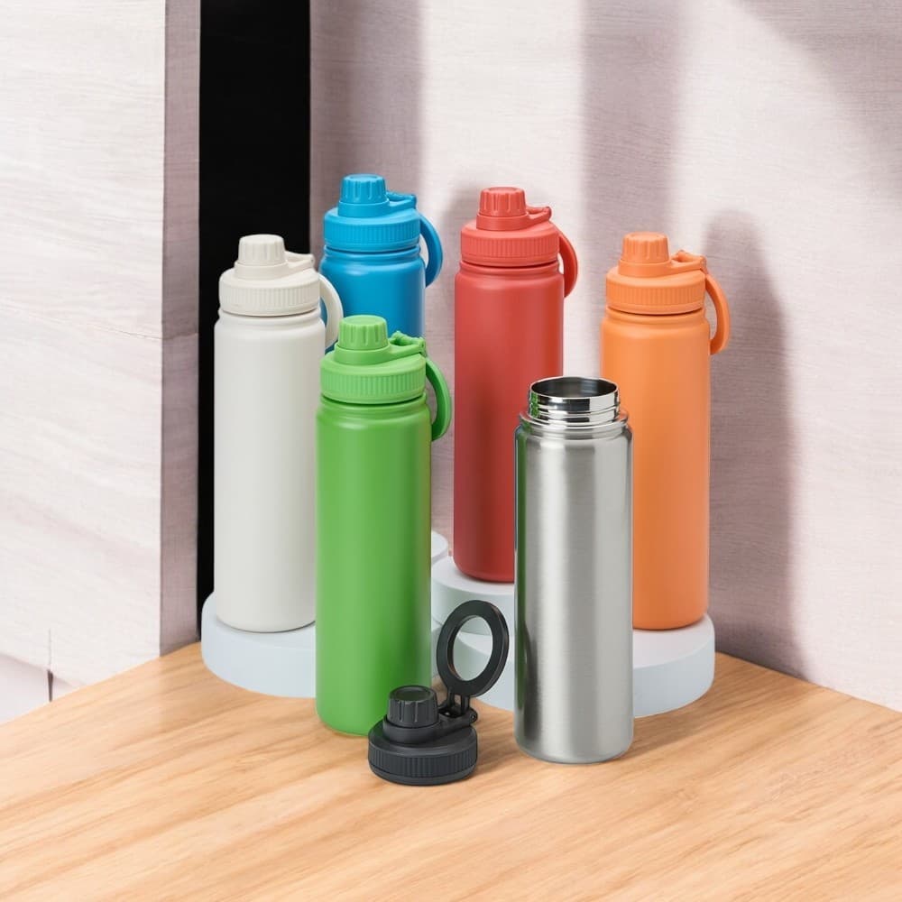 Garrafa Termica Inox 750ml Com Imã MagSafe Suporte de Celular 20 horas