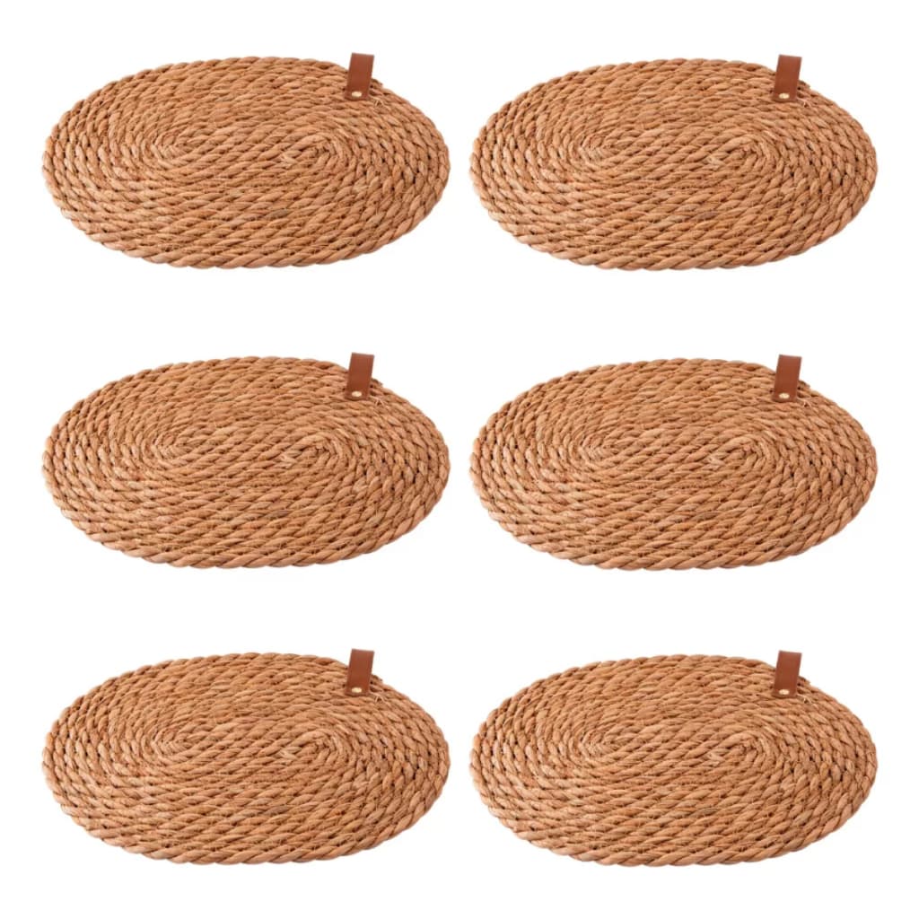 Kit 6 Sousplat Americano Redondo Palha Natural/ Rattan Jantar Almoco Cozinha Casa Jogo Americano