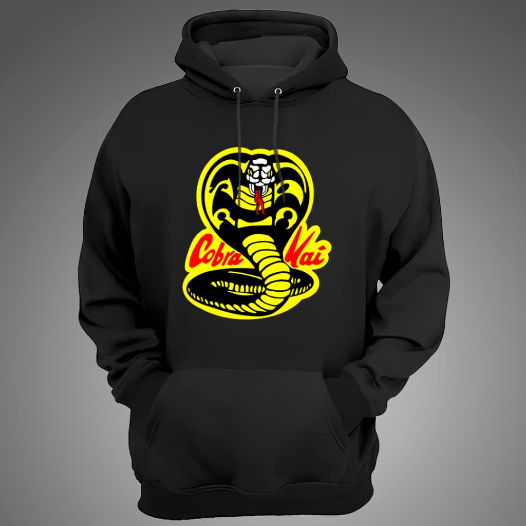 Moletom Canguru Masculino Blusa de Frio Serpente Cobra Kai Com Capuz de Alta Qualidade