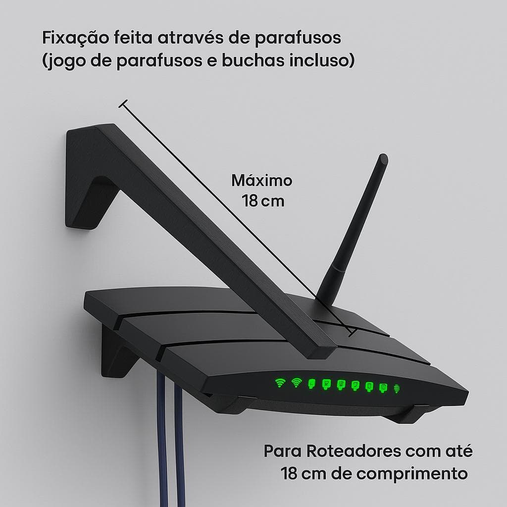Suporte Roteador Receptor Wi-fi De Parede Universal