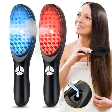 Pente Massageadora 4 em 1 Escova Com Laser Tratamento Cabelos Capilar Antiqueda Terapêutica